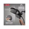 HydroRain Two-in-One 4-Spray Patterns 6 in. Wall Mount Dual Shower Heads with MagnaTite in Matte Black