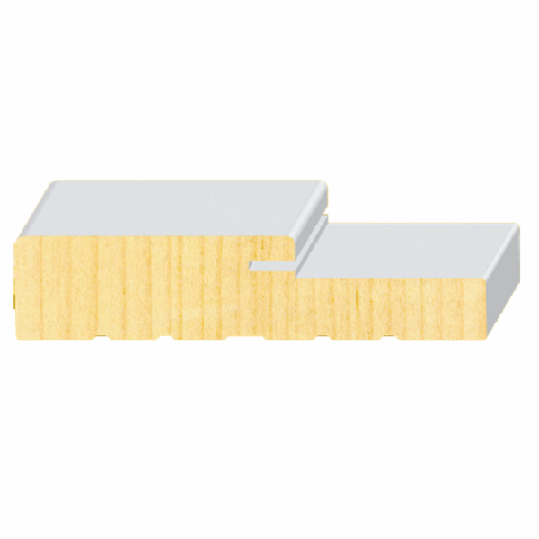 3/0 x 1-1/4" x 5-1/4" Primed FJ Pine Exterior Frame Head with Weatherstrip Kerf