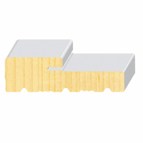 3/0 x 1-1/4" x 4-1/8" Primed FJ Pine Exterior Frame Head with Weatherstrip Kerf