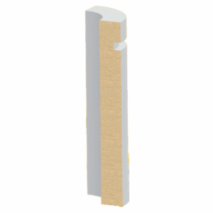 11/16" x 4-1/2" Ultralight MDF S4S Notched Modern Base Round Corner